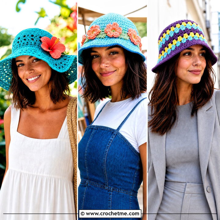 30 Crochet Flower Hat Outfit Ideas for Playful Summer Style