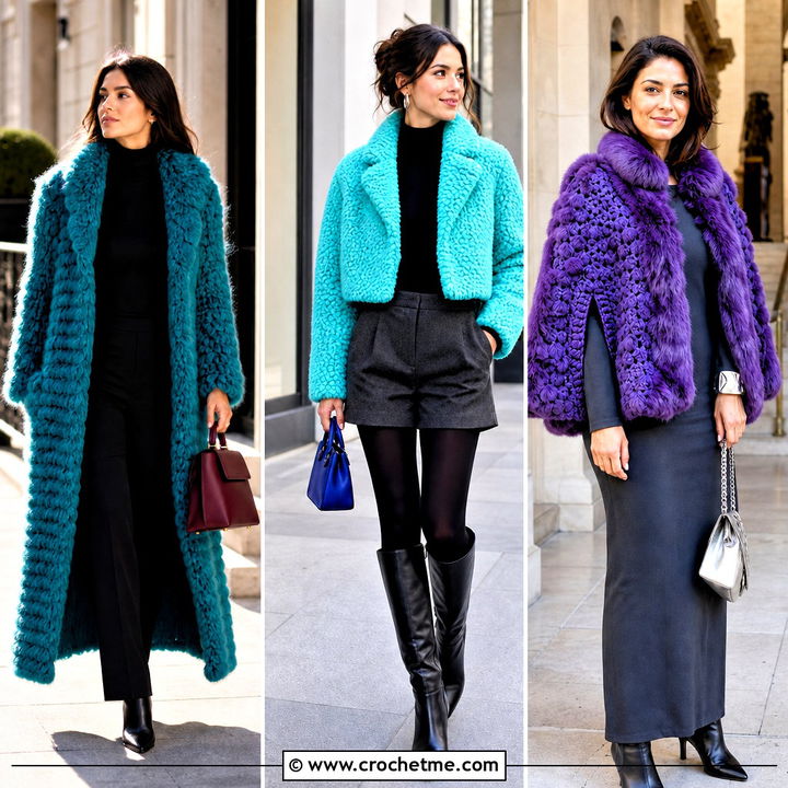 30 Crochet Fur Jacket Outfit Ideas for Cozy Statement Style
