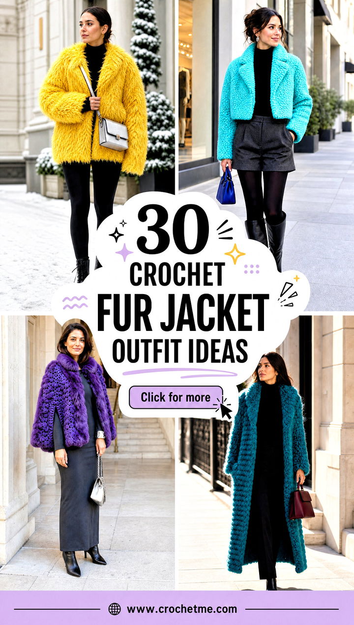 30 crochet fur jacket outfit ideas - 30 crochet fur jacket outfit ideas