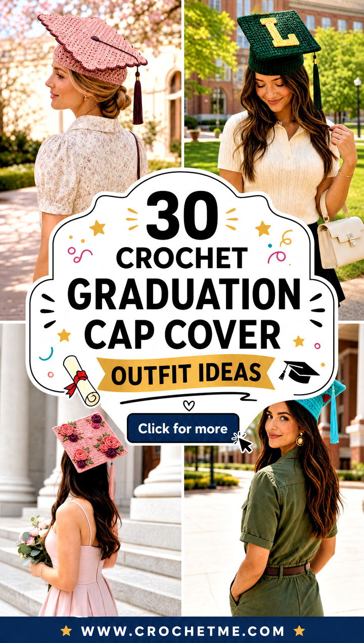 30 crochet graduation cap cover outfit ideas - 30 crochet graduation cap cover outfit ideas