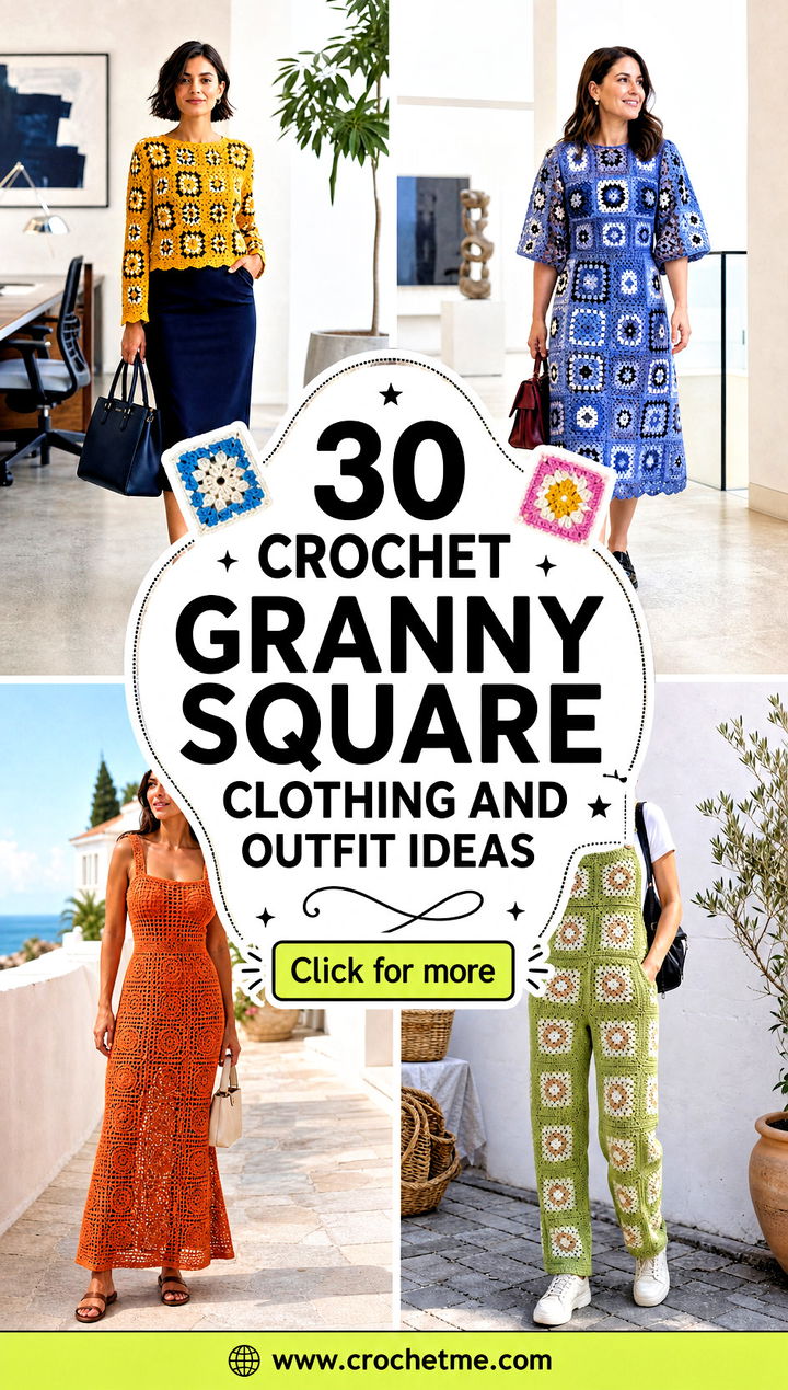 30 crochet granny square clothing and outfit ideas - 30 crochet granny square clothing and outfit ideas
