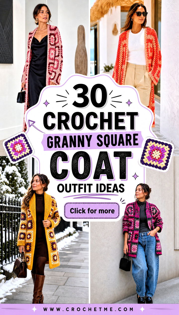 30 crochet granny square coat outfit ideas - 30 crochet granny square coat outfit ideas