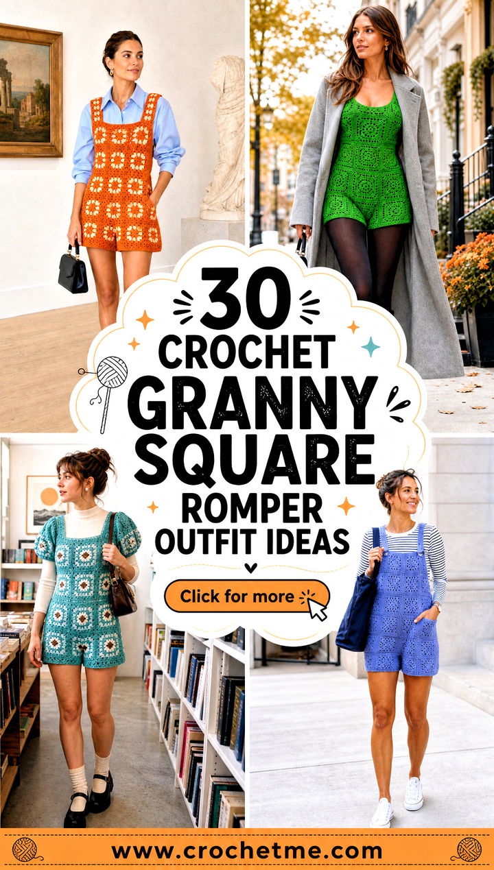 30 crochet granny square romper outfit ideas - 30 crochet granny square romper outfit ideas