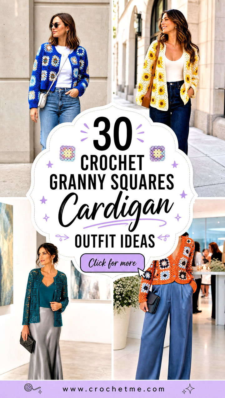 30 crochet granny squares cardigan outfit ideas - 30 crochet granny squares cardigan outfit ideas