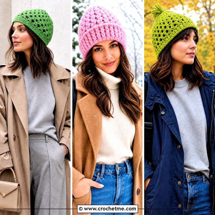30 Crochet Granny Stitch Hat Outfit Ideas for Cozy Style
