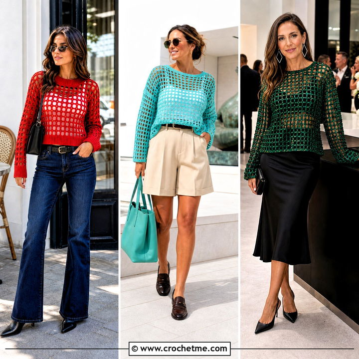 30 Crochet Grid Sweater Outfit Ideas You’ll Want to Copy