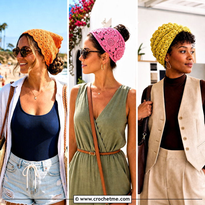 30 Crochet Hair Wraps Outfit Ideas for an Easy Boho Style