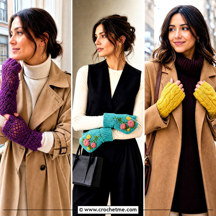 30 Crochet Hand Mittens Outfit Ideas for Cozy Winter Style