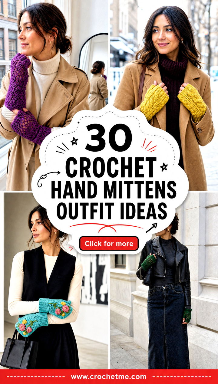 30 crochet hand mittens outfit ideas - 30 crochet hand mittens outfit ideas