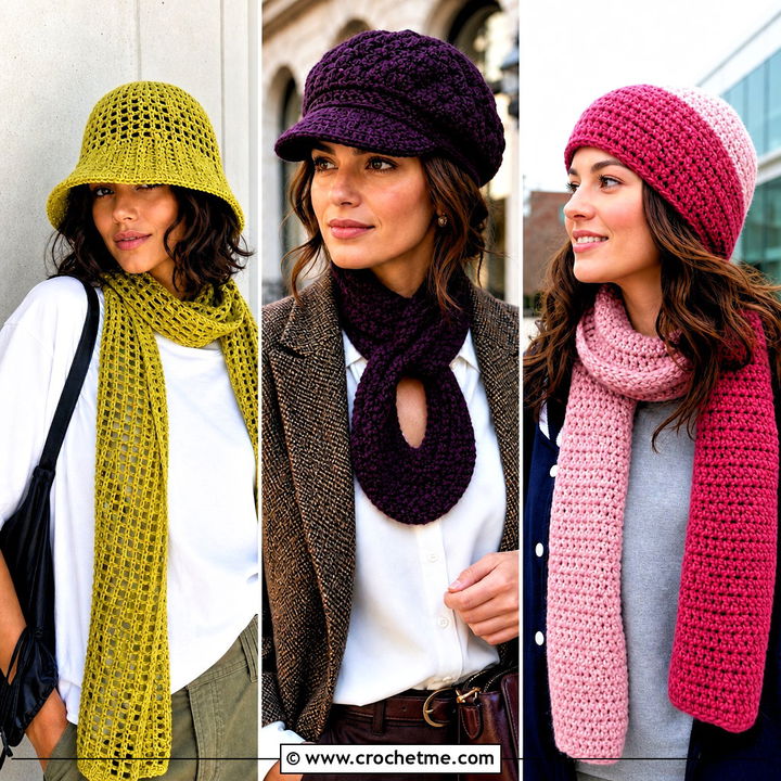 30 Crochet Hat and Scarf Outfit Ideas for Chic Winter Looks