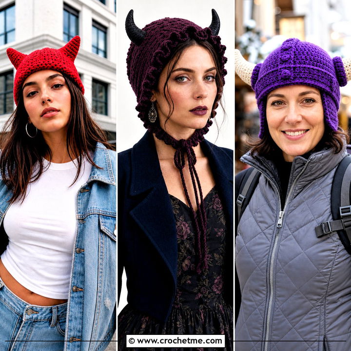 30 Crochet Hat With Horns Outfit Ideas for Bold Winter Fun