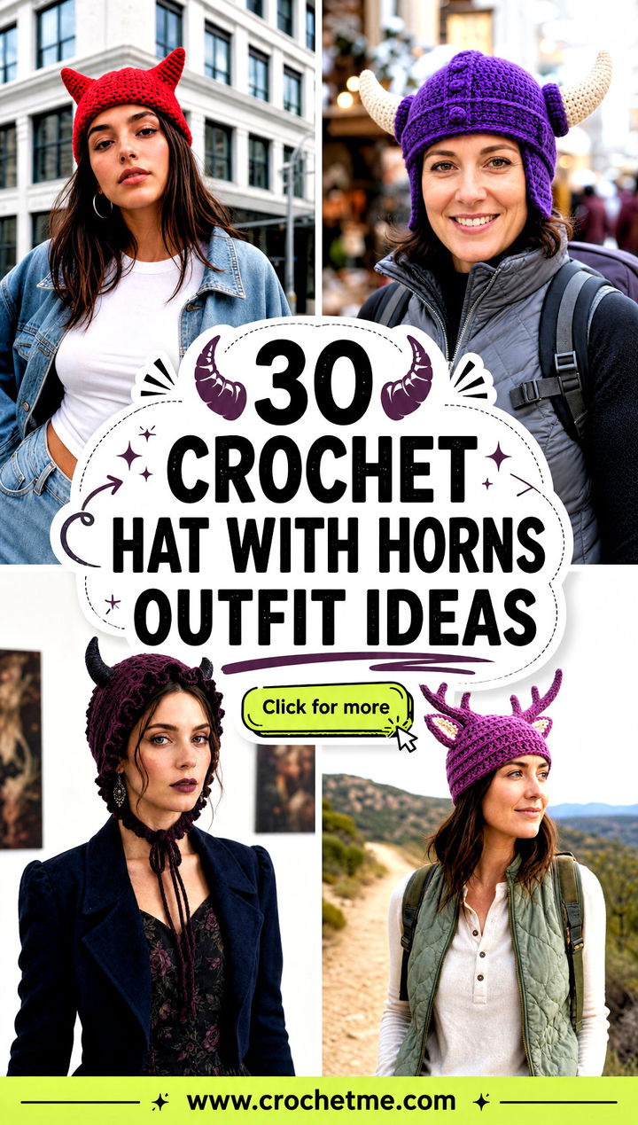 30 crochet hat with horns outfit ideas - 30 crochet hat with horns outfit ideas