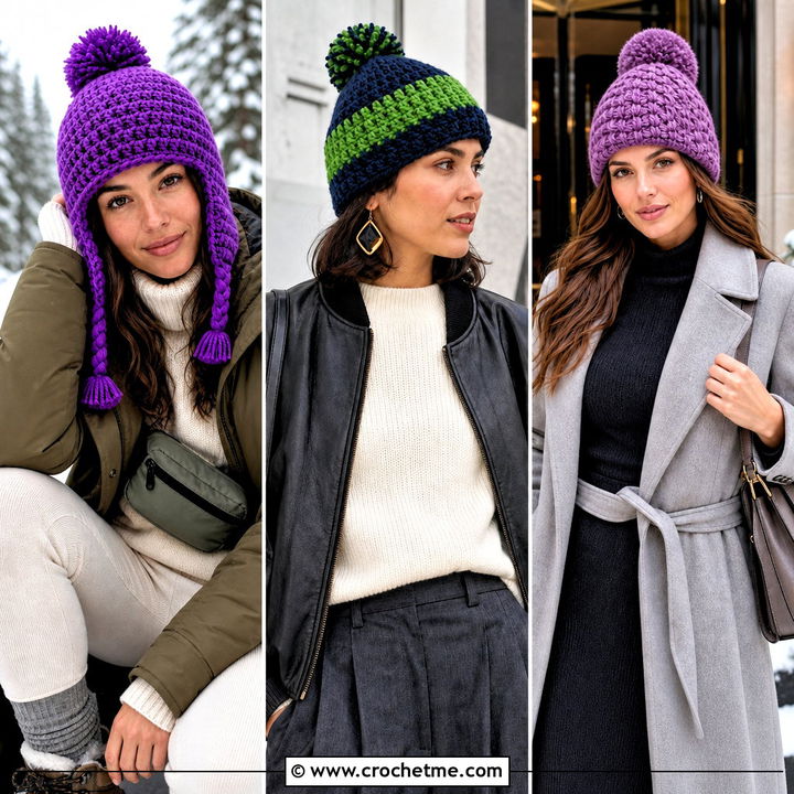 30 Crochet Hat With Pom Pom Outfit Ideas for Cozy Style