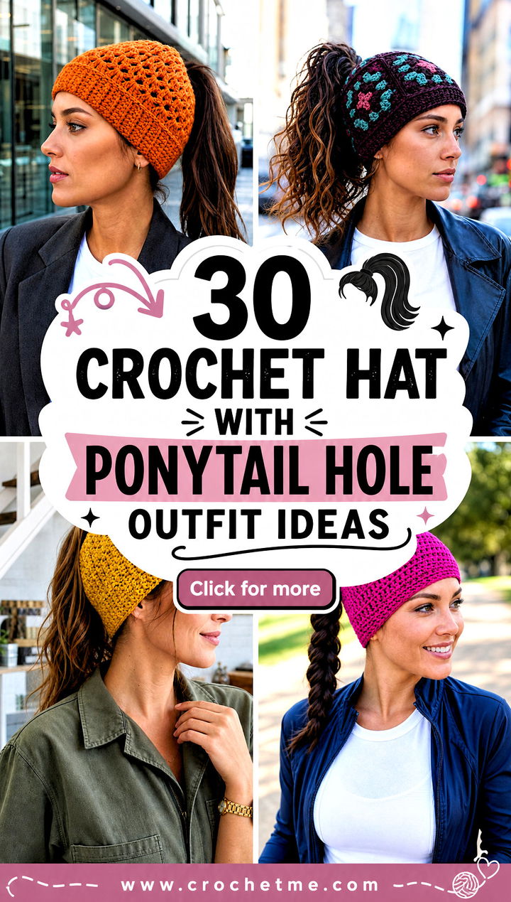 30 crochet hat with ponytail hole outfit ideas - 30 crochet hat with ponytail hole outfit ideas