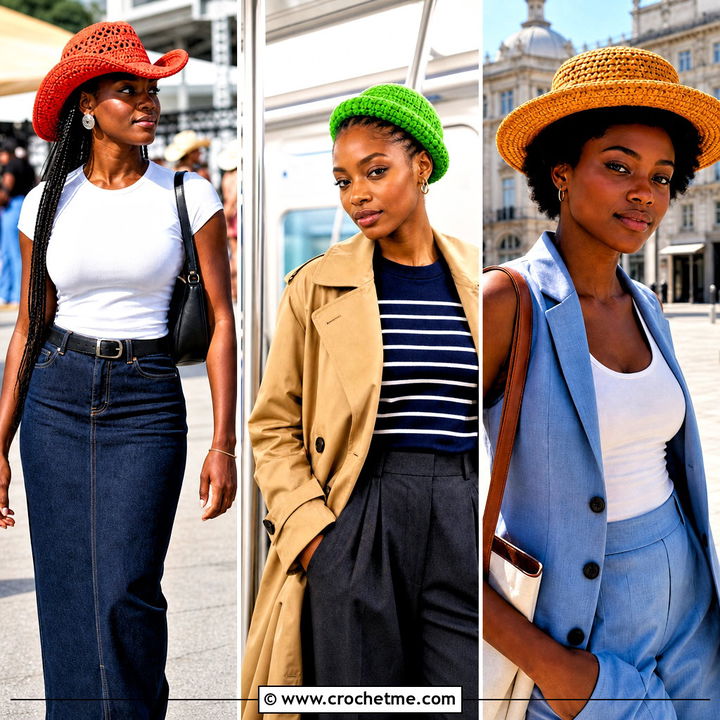 30 Crochet Hats Black Women Outfit Ideas for Chic Style
