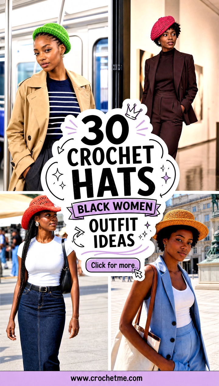 30 crochet hats black women outfit ideas - 30 crochet hats black women outfit ideas
