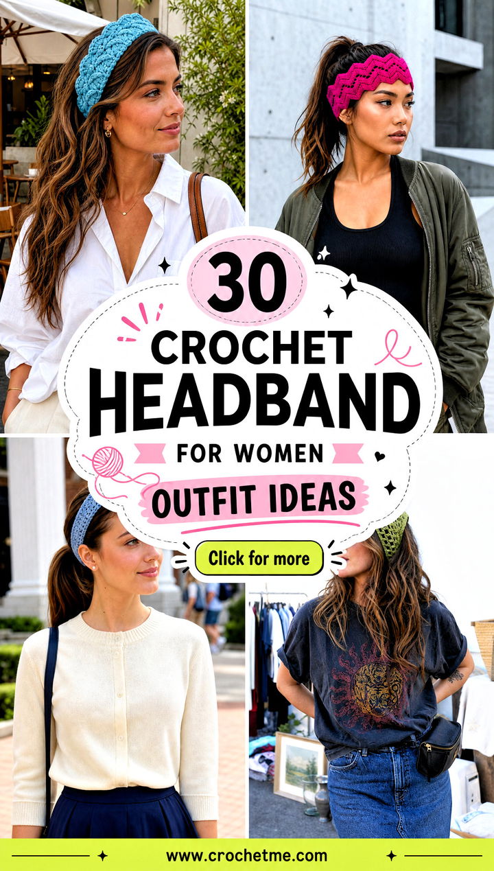 30 crochet headband for women outfit ideas - 30 crochet headband for women outfit ideas