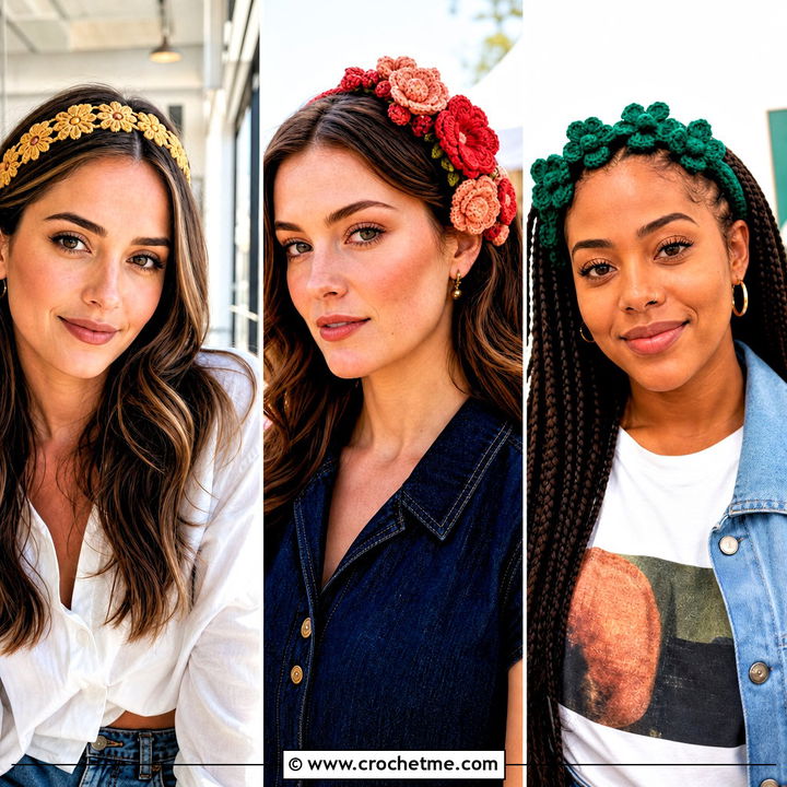30 Crochet Headband With Flower Outfit Ideas for Spring Style