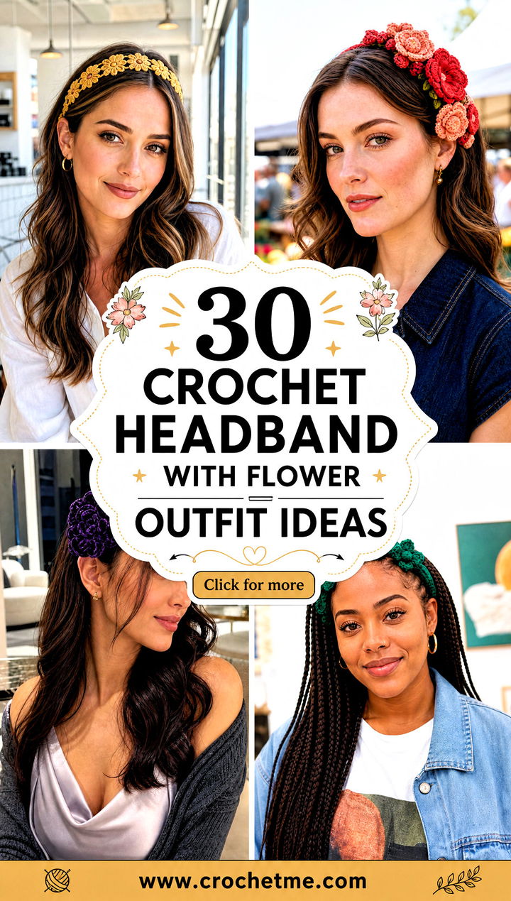 30 crochet headband with flower outfit ideas - 30 crochet headband with flower outfit ideas