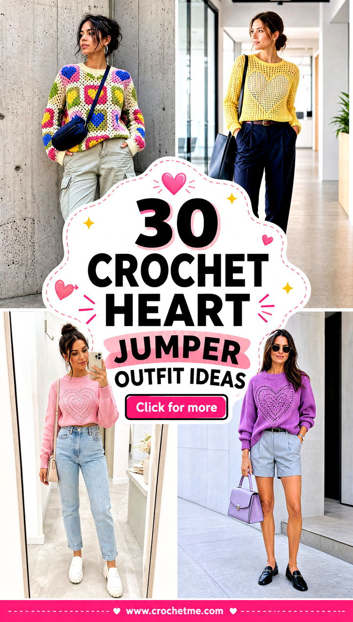 30 crochet heart jumper outfit ideas - 30 crochet heart jumper outfit ideas