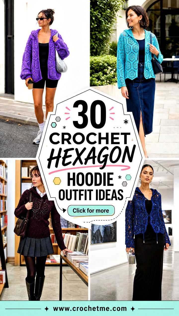 30 crochet hexagon hoodie outfit ideas - 30 crochet hexagon hoodie outfit ideas