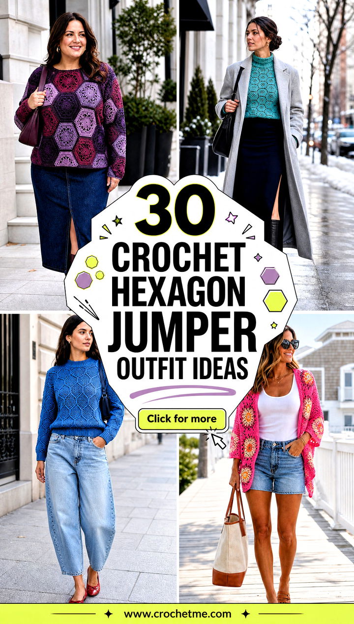 30 crochet hexagon jumper outfit ideas - 30 crochet hexagon jumper outfit ideas