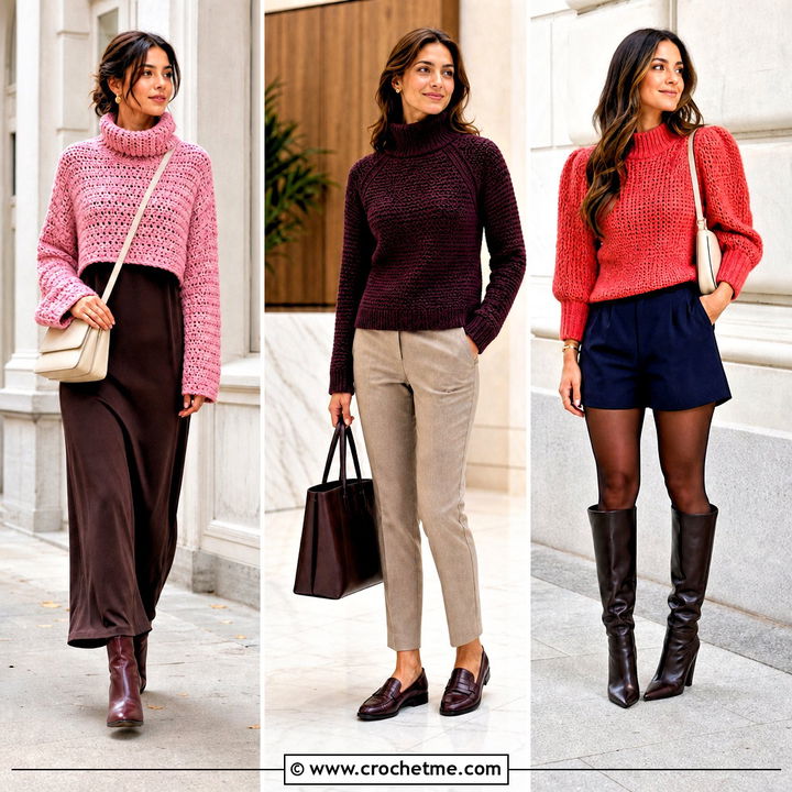 30 Crochet High Neck Sweater Outfit Ideas for Chic Warmth