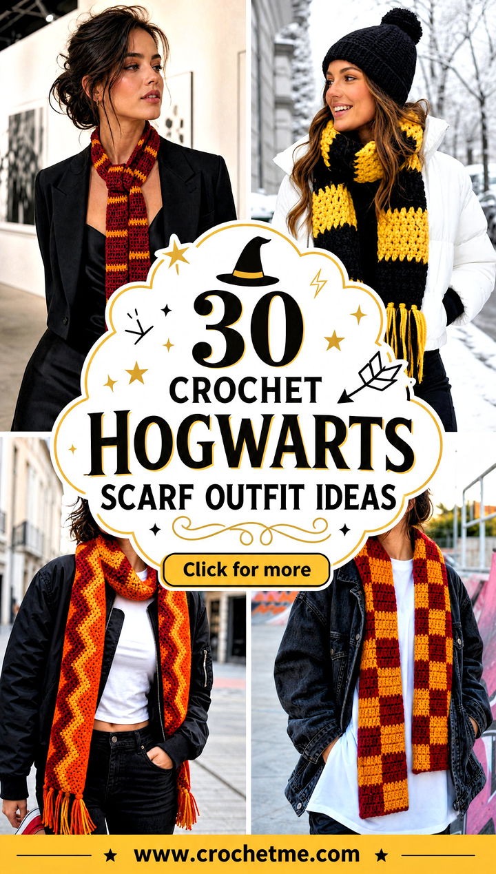 30 crochet hogwarts scarf outfit ideas - 30 crochet hogwarts scarf outfit ideas