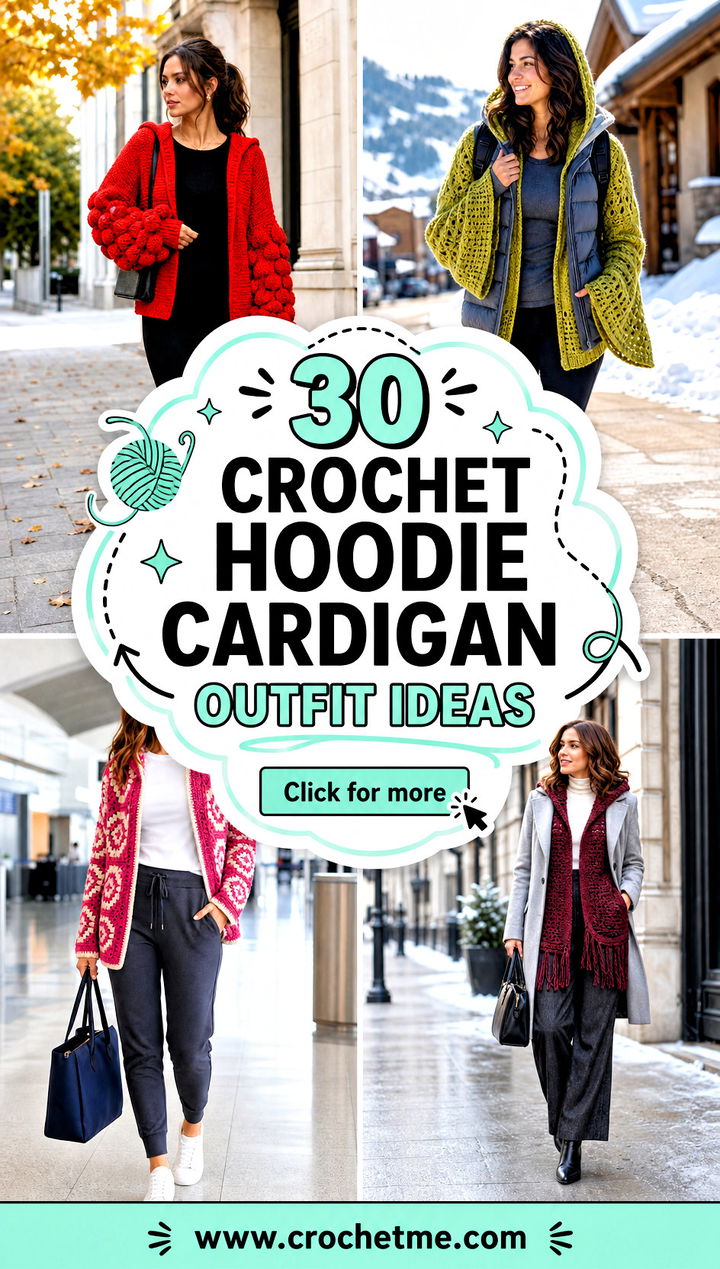 30 crochet hoodie cardigan outfit ideas - 30 crochet hoodie cardigan outfit ideas