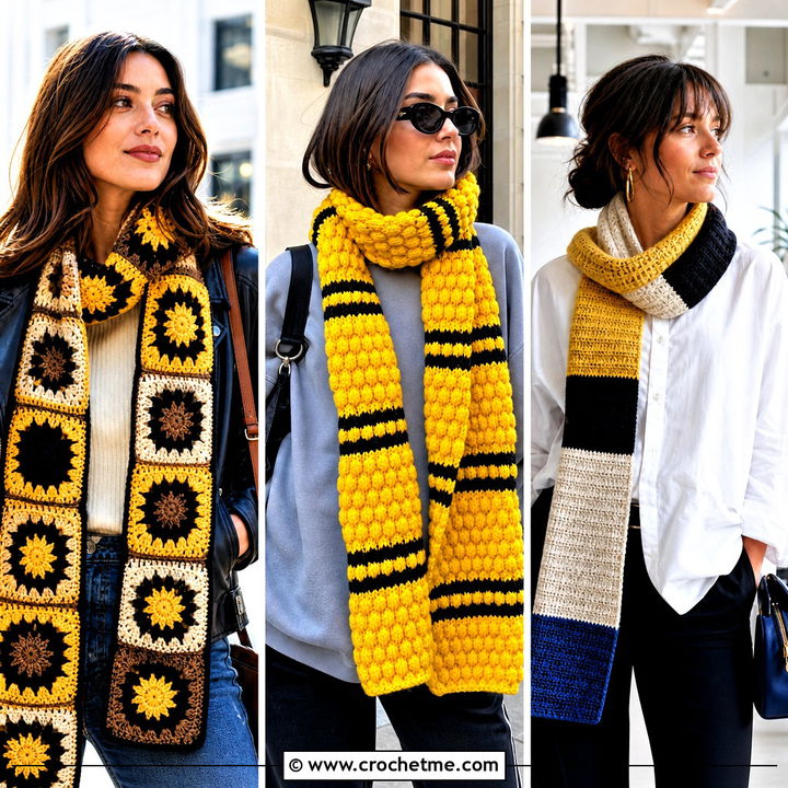 30 Crochet Hufflepuff Scarf Outfit Ideas for Magical Fans