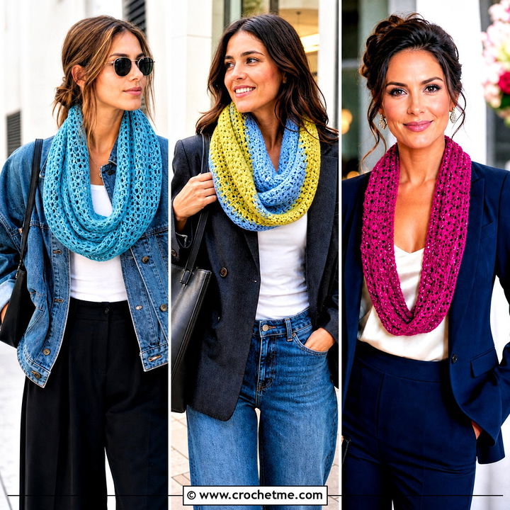 30 Crochet Infinity Scarves Outfit Ideas for Cozy Chic Style