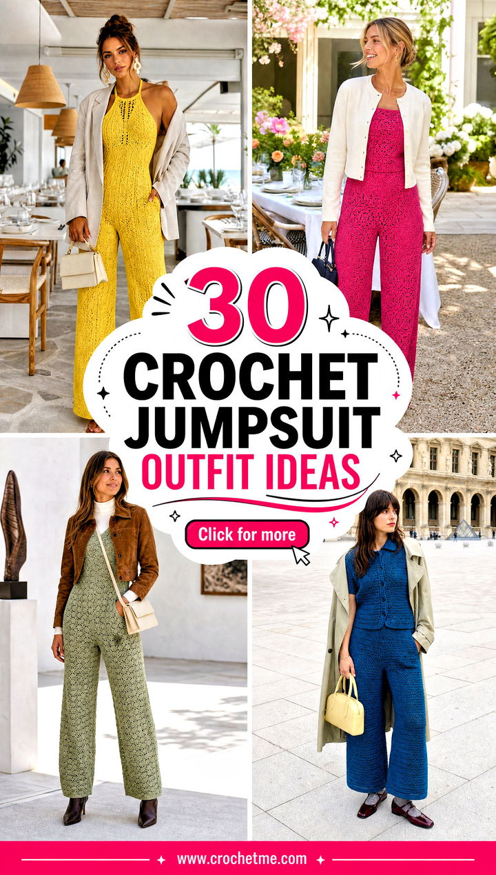 30 crochet jumpsuit outfit ideas - 30 crochet jumpsuit outfit ideas