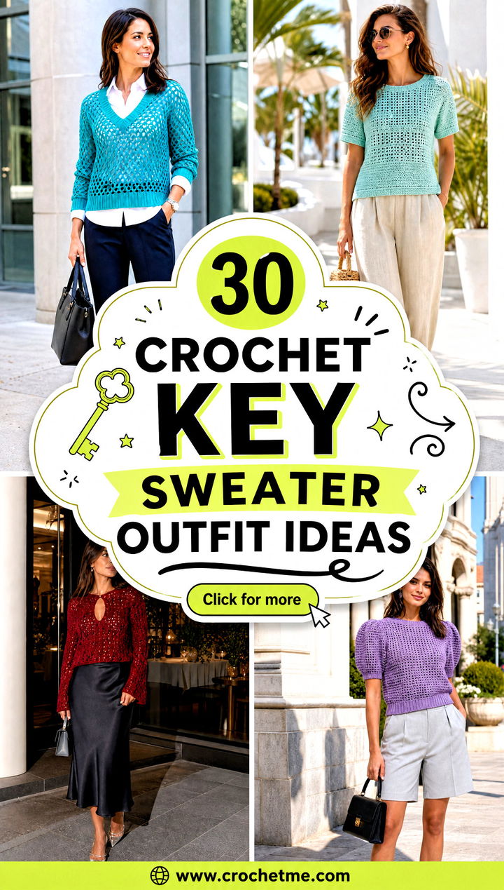 30 crochet key sweater outfit ideas - 30 crochet key sweater outfit ideas