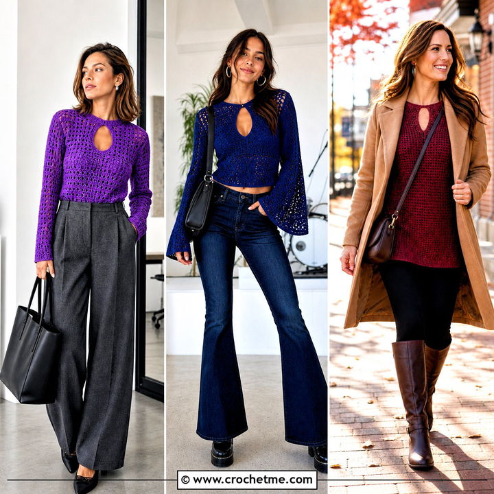 30 Crochet Keyhole Top Outfit Ideas for Chic Layered Looks