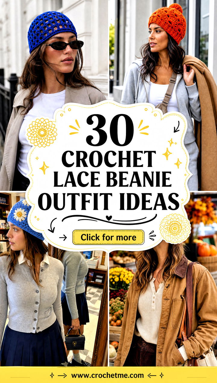 30 crochet lace beanie outfit ideas - 30 crochet lace beanie outfit ideas