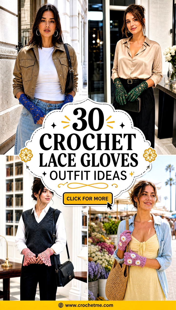 30 crochet lace gloves outfit ideas - 30 crochet lace gloves outfit ideas
