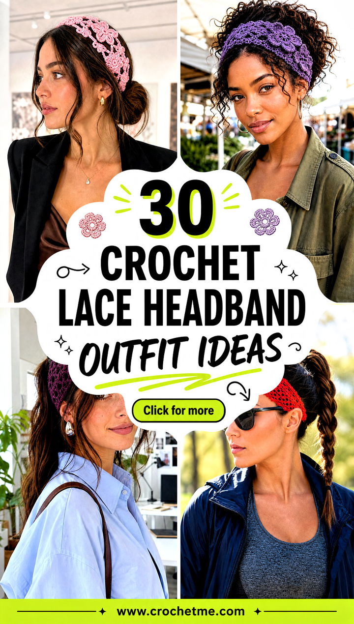 30 crochet lace headband outfit ideas - 30 crochet lace headband outfit ideas