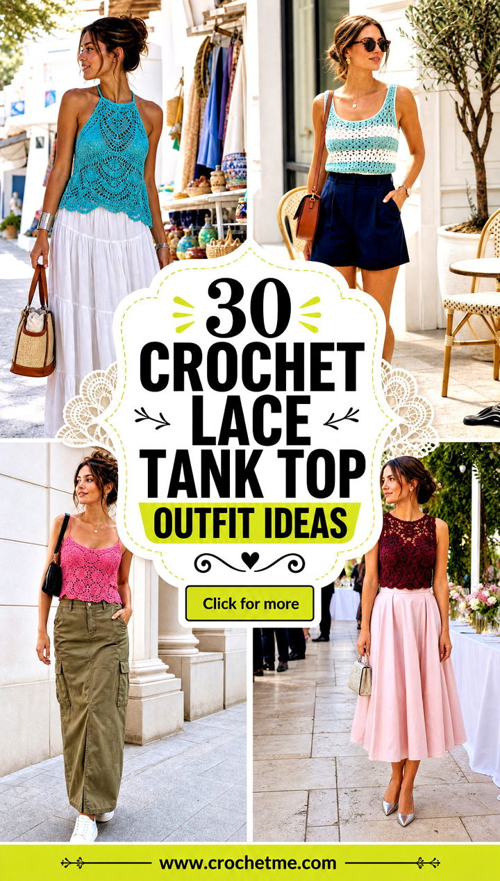 30 crochet lace tank top outfit ideas - 30 crochet lace tank top outfit ideas