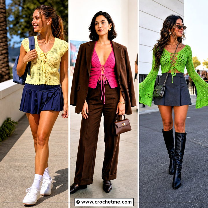30 Crochet Lace Up Top Outfit Ideas for Chic Festival Style
