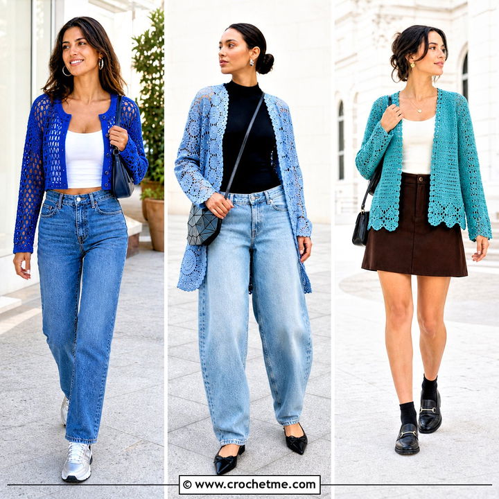 30 Crochet Lacy Cardigan Outfit Ideas for Chic Layering