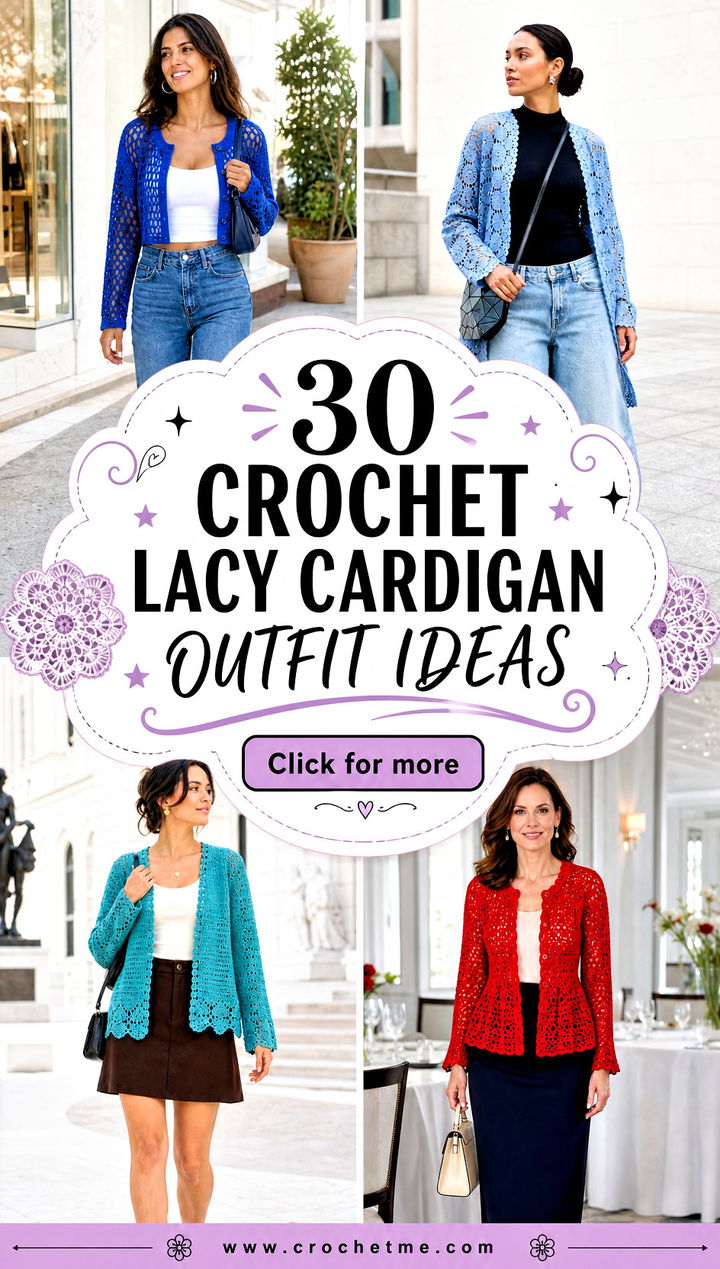 30 crochet lacy cardigan outfit ideas - 30 crochet lacy cardigan outfit ideas