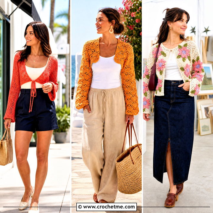 30 Crochet Long Sleeve Shrug Outfit Ideas for Chic Layering