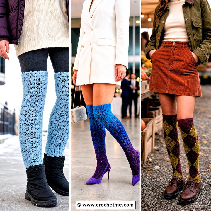 30 Crochet Long Socks Outfit Ideas for Cozy Winter Style