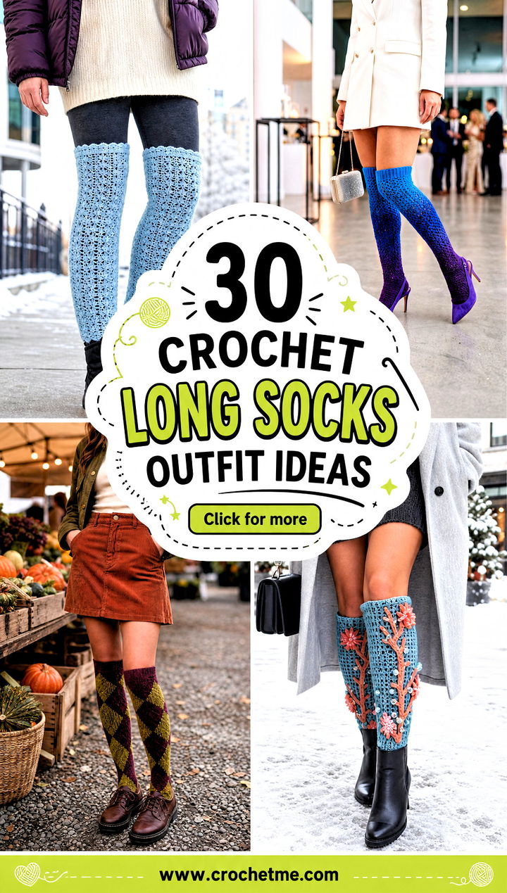 30 crochet long socks outfit ideas - 30 crochet long socks outfit ideas