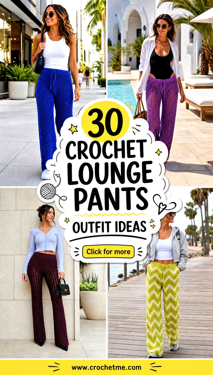30 crochet lounge pants outfit ideas - 30 crochet lounge pants outfit ideas