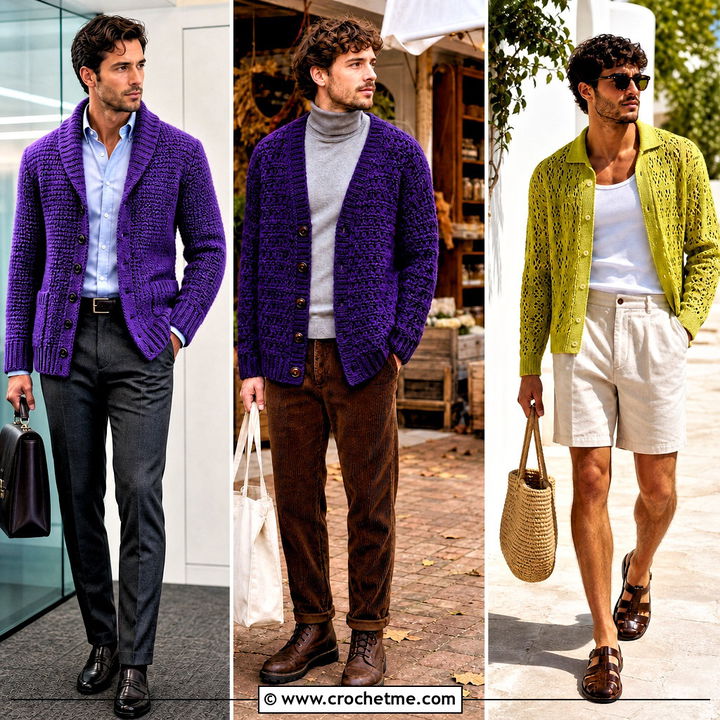 30 Crochet Man Cardigan Outfit Ideas for Effortless Layers