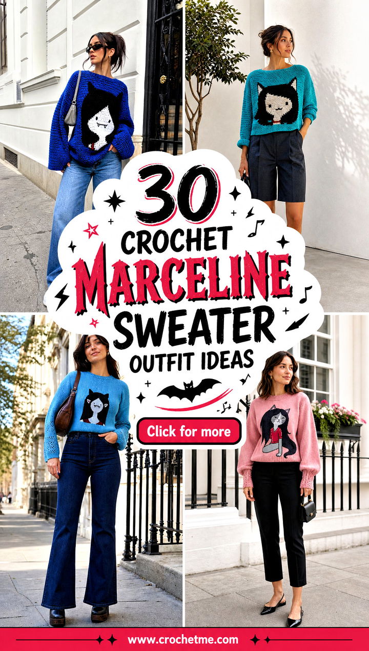 30 crochet marceline sweater outfit ideas - 30 crochet marceline sweater outfit ideas