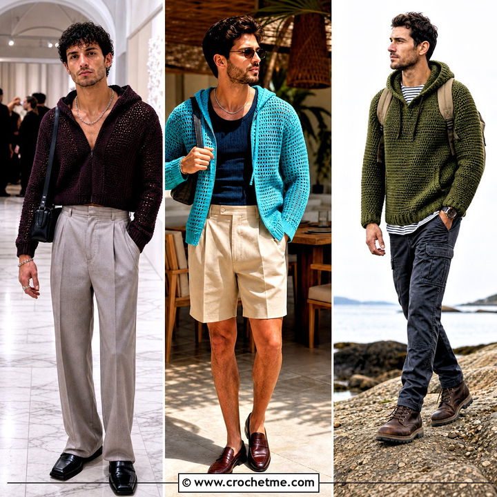 30 Crochet Mens Hoodie Outfit Ideas for Casual, Modern Style