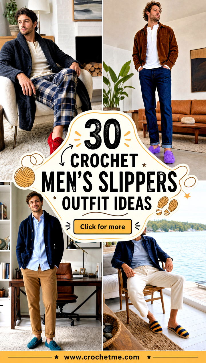 30 crochet mens slippers outfit ideas - 30 crochet men’s slippers outfit ideas