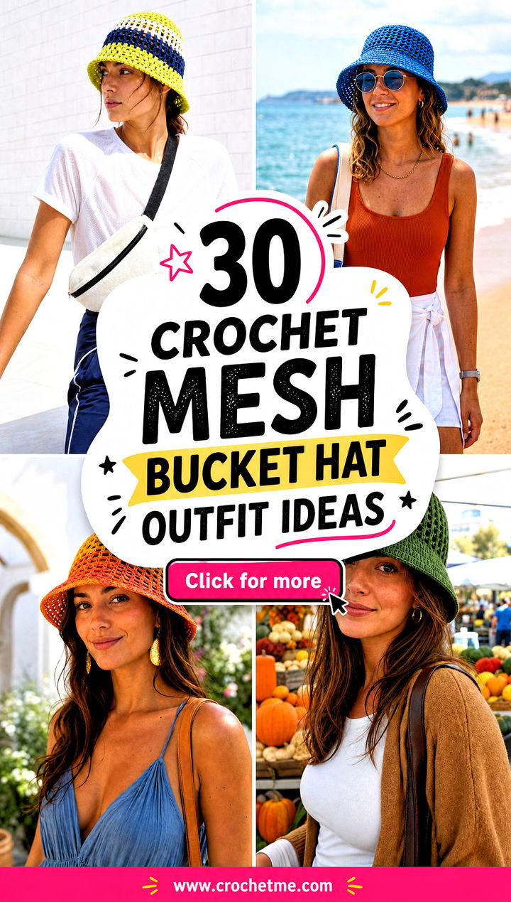 30 crochet mesh bucket hat outfit ideas - 30 crochet mesh bucket hat outfit ideas